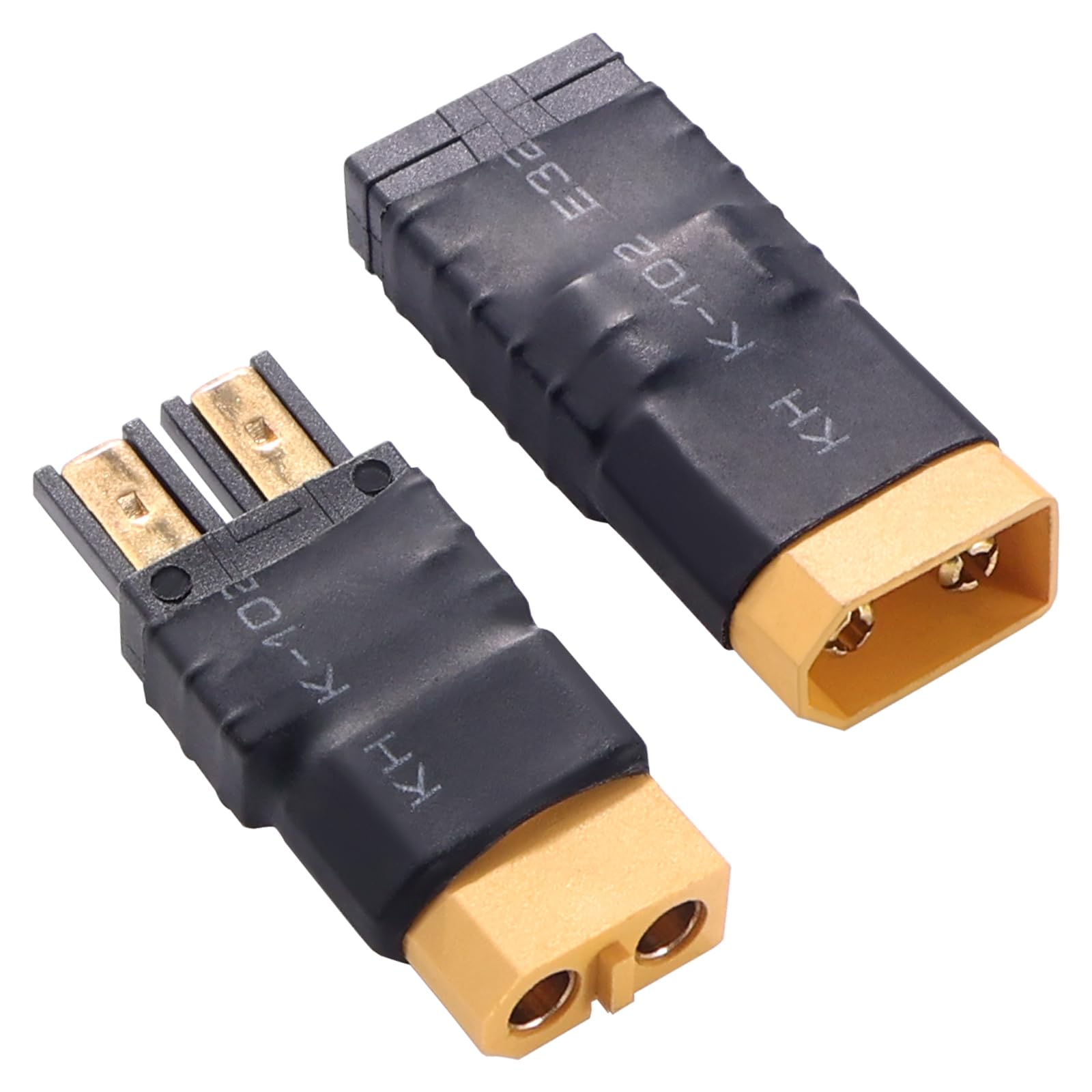 Lyeteung 2 PCS Compatible with Traxxas to XT60 Adapter, XT60 Male / Female to Compatible with TRX Male / Female Plug Connector, for RC LiPo Battery