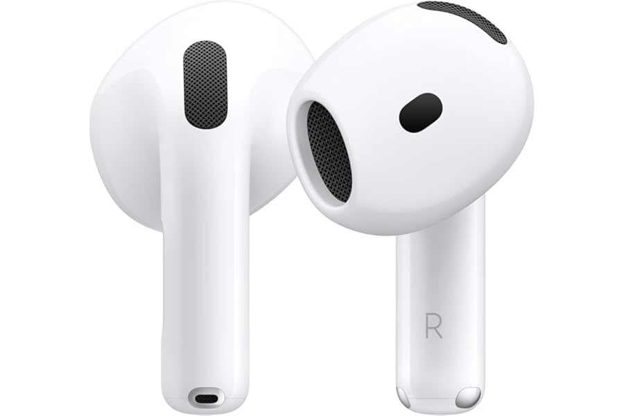 Apple AirPods 4 Wireless Earbuds, Bluetooth Headphones, with Active Noise Cancellation, Adaptive Audio, Transparency Mode, Pe