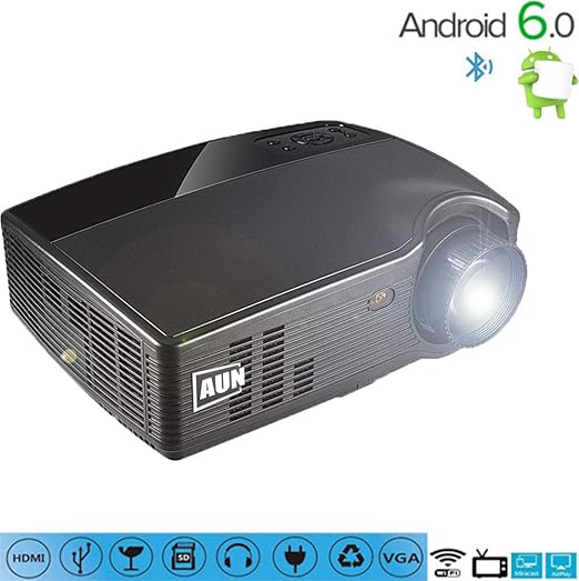 Proyector portátil HD 1080pLED, 3500 lúmenes bajo nivel de ruido ...