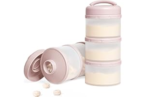 Termichy Stackable Formula Dispenser Portable Milk Powder Container, 2 Pack, Light Pink
