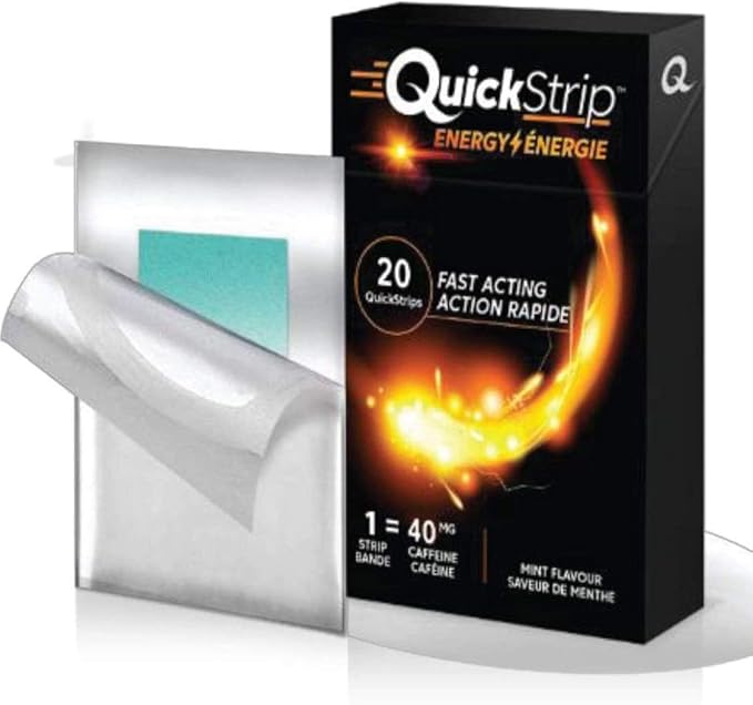 Caffeinated Energy Strips, 80mg Caffeine, Alertness, Focus