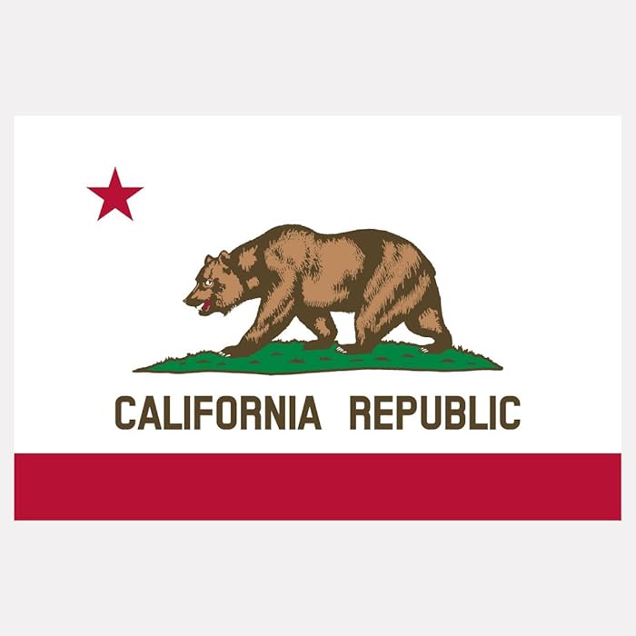 California State Flag - Californian Pride - Five Inch Wide Full Color Decal, Sticker, for Indoor or Outdoor Use - Car, Truck, Laptop, MacBook