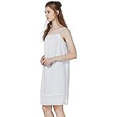 BEAUTELICATE 100% Cotton Full Slip 1920s Vintage Dress Extender With Embroidered Lace