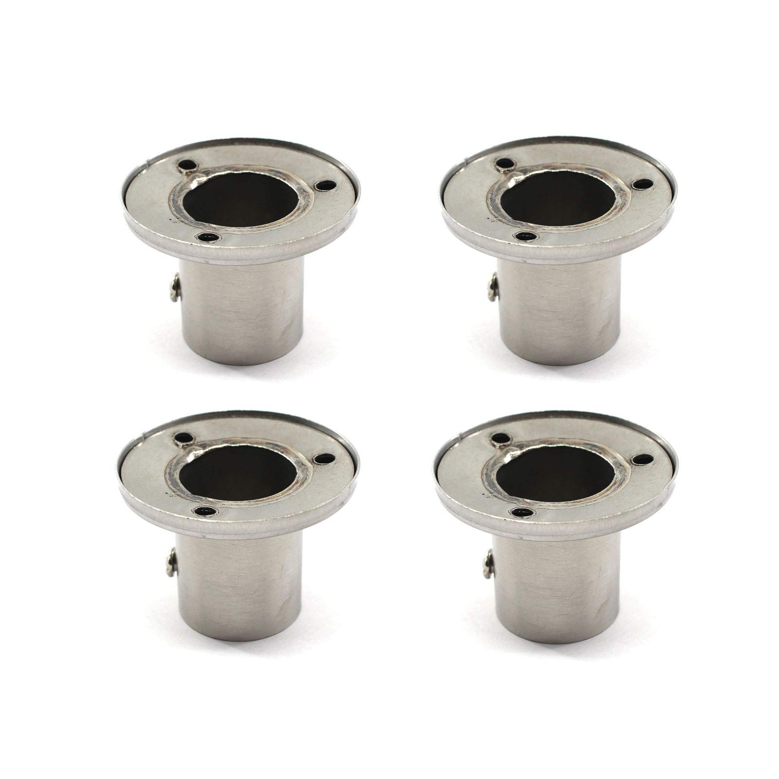 304 stainless steel heavy duty wardrobe rod bracket closet shelf support flange curtain rod holder end support M25 Pack of 4