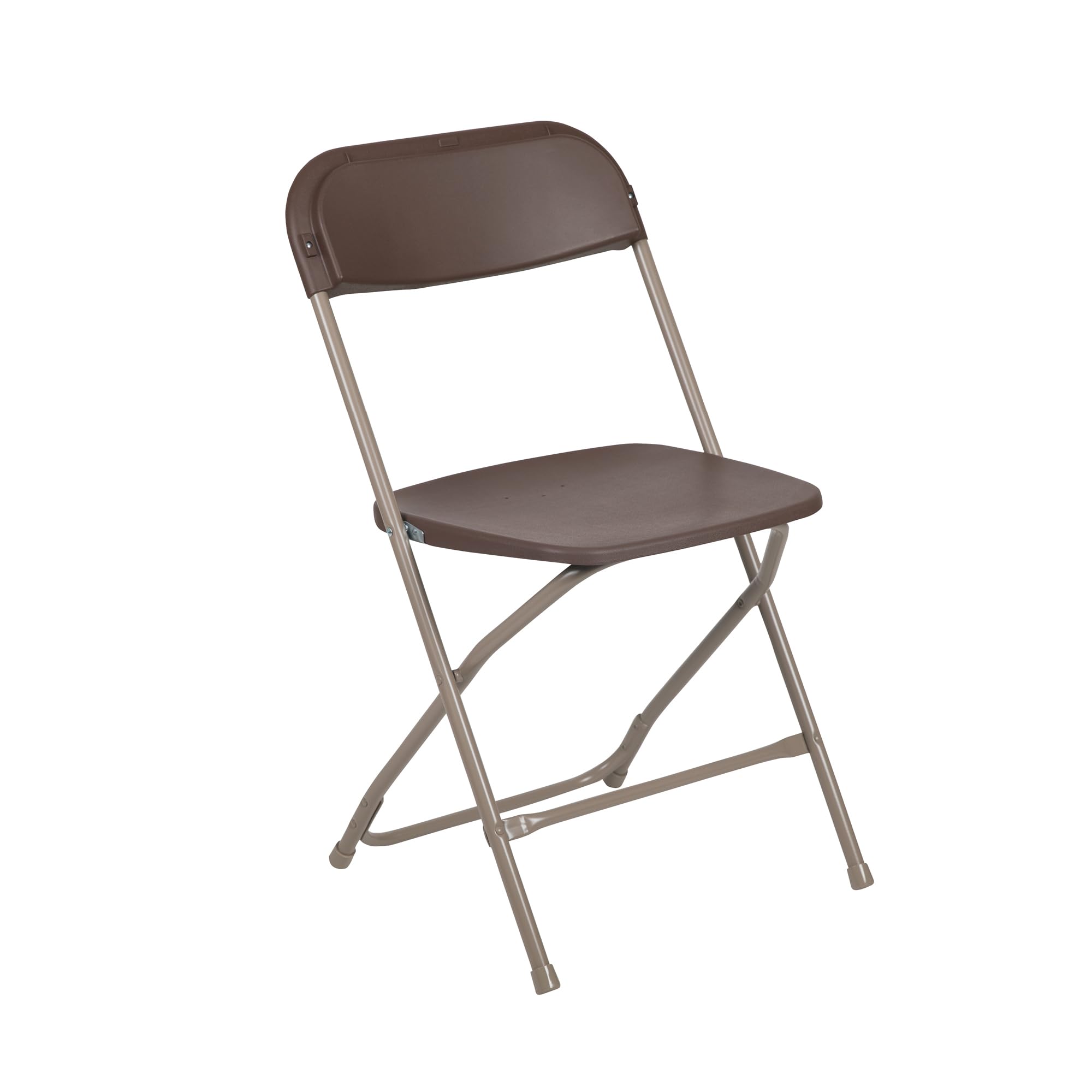 Flash Furniture Hercules Series Plastic Folding Chair Brown - 10 Pack 650LB Weight Capacity Comfortable Event Chair-Lightweight Folding Chair
