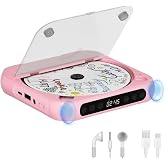 SKYANS CD Player Portable with Bluetooth Speakers, Rechargeable Car &amp; Home | Portable Bluetooth CD Player for Car, 2000mAh Rechargeable, Dual Speakers,CD-R/RW/MP3 ,Headphones, LCD Screen, CD/MP3/WAV/USB