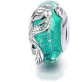 Murano Glass Bead Bracelets for Women 925 Silver Lampwork Ocean Charm Spacer Bead For European Bracelets