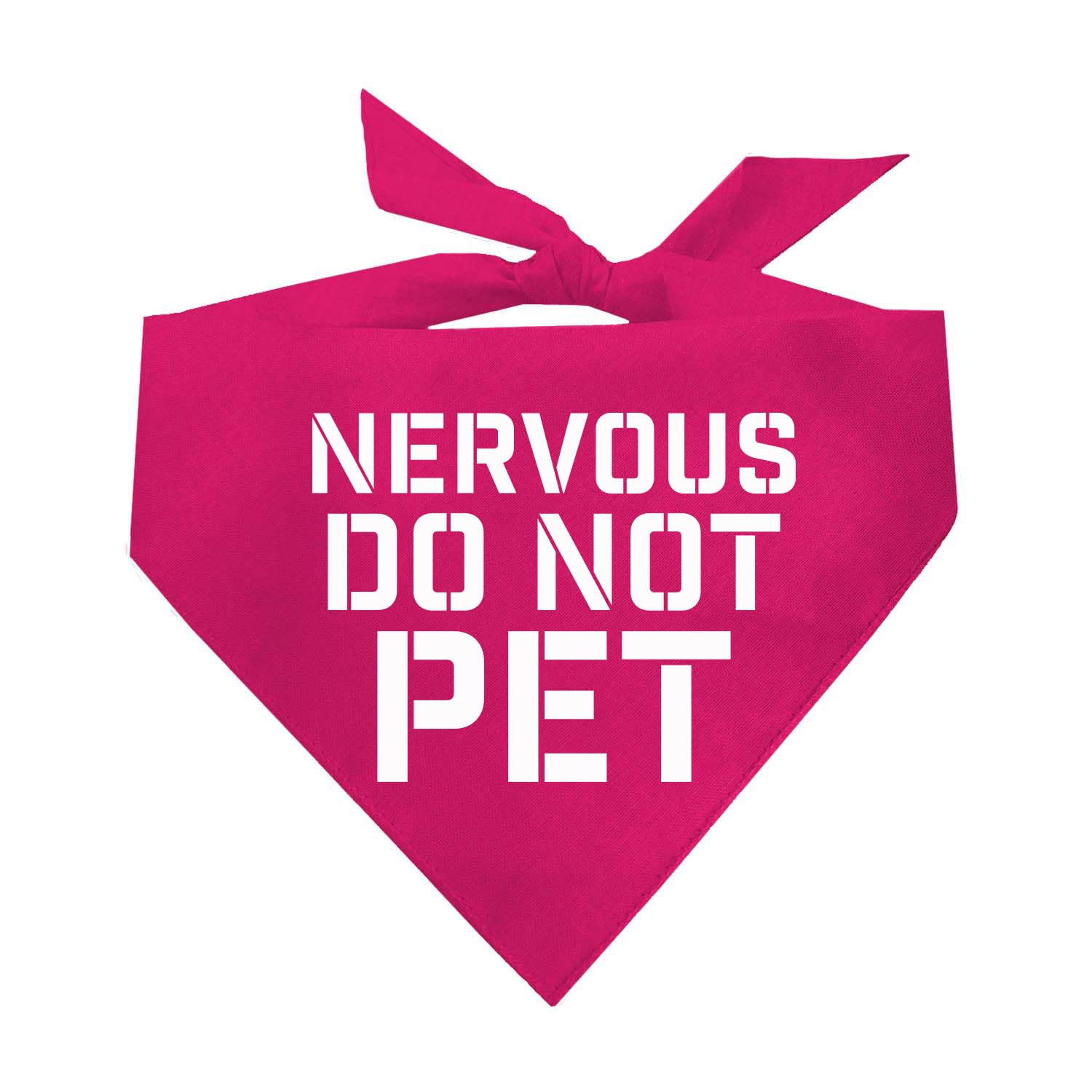 Nervous Do Not Pet Dog Bandana (Hot Pink, OS 156)