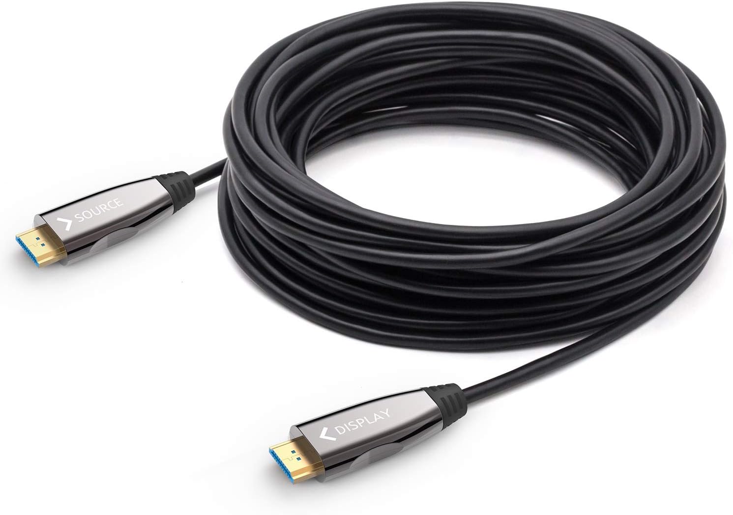 DELONGFiber Optic HDMI Cable 50ft, Long HDMI cord support 4K 60Hz UHD/HDR/HDTV/3D IMAX/Dolby Vision,compatible with AV receiver,4K projector, UHD TV,PS4 Pro,Xbox etc.(100ft/50ft/30ft optional) 15m