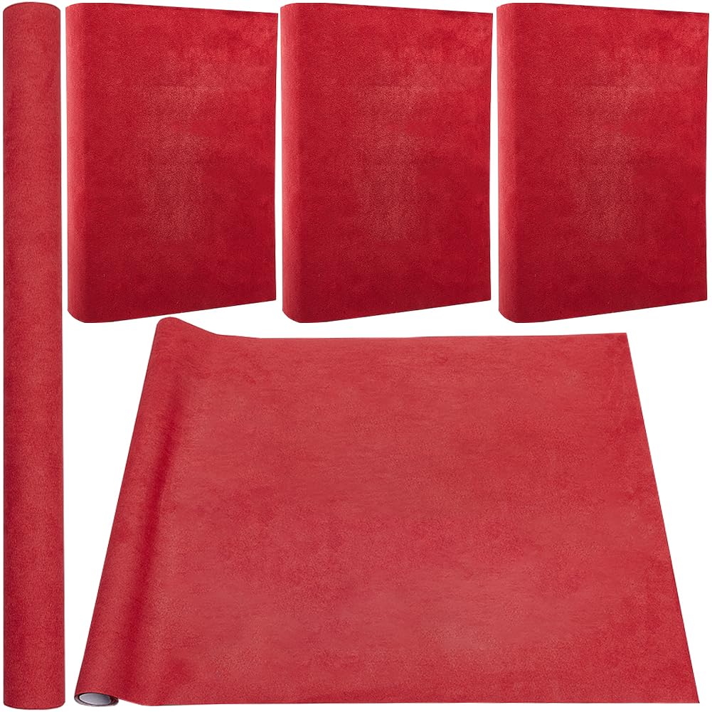 CRASPIRE 150 x 43cm Suede Book Cloth Red for A3-A8 Books Binding Fabric Surface Paper Backed Bookcover Books Album Scrapbooking Archival DIY Covering Protector Bookcloth Bookbinding Supplies