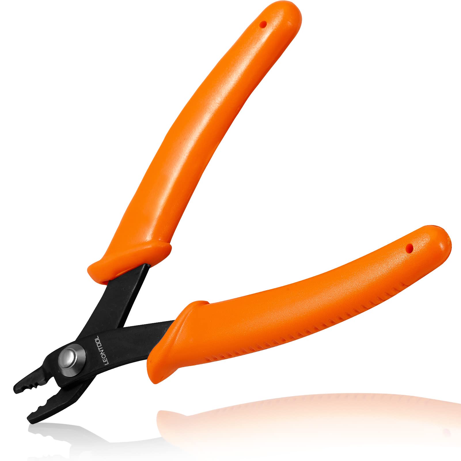 LEONTOOL Mini Bead Crimping Pliers 5 Inches with Bent Jaw 2 Notches for Jewelry Making Tools