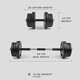 Phoenix Fitness 2-in-1 Adjustable Dumbbell Barbell Set 15kg view 5