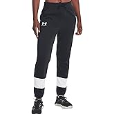 Under Armour Women's UA Rival Terry Colorblock Joggers Pants 1373069 (as1, Alpha, x_l, Regular, Regular, Black/White-001, X-Large)