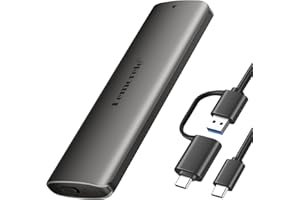 Aluminum M.2 NVMe Enclosure,USB 3.2 Gen2 10Gbps Tool-Free ,SSD Enclosure for NVMe PCIe M-Key,External SSD Adapter Support UAS