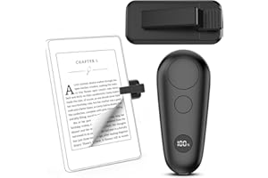 GEKVIVE Remote Control Page Turner for Kindle Paperwhite Oasis Scribe eReaders, Page Turner Clicker for iPad Tablets Reading Novels Taking, Phone Camera Video Record Remote Triggers, Black