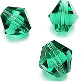 Chengmu 6mm Bicone Glass Beads for Jewelry Making 425Pcs Faceted Shape Crytal Spacer Beads Assortments Supplies Accessories for Bracelet Necklace for Wholesale - Green