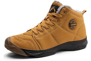 UPSOLO Mens Winter Trekking Snow Boots Water Resistant Shoes Anti-Slip Fully Fur Lined Casual Lightweight Hiking Boot