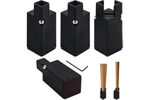 Catcan 4 Pack Adjustable Bed Risers 4 Inch, Furniture Risers with Adjustable Screw Clamp Chair Risers Fit Furniture Leg Diameters 0.8-1.6" Table Leg Extenders, Support up to 20,000 lbs (Black)