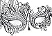 Signstek Metal Laser Cut Filigree Masquerade Venetian Party Mask, Black/Clear Stones