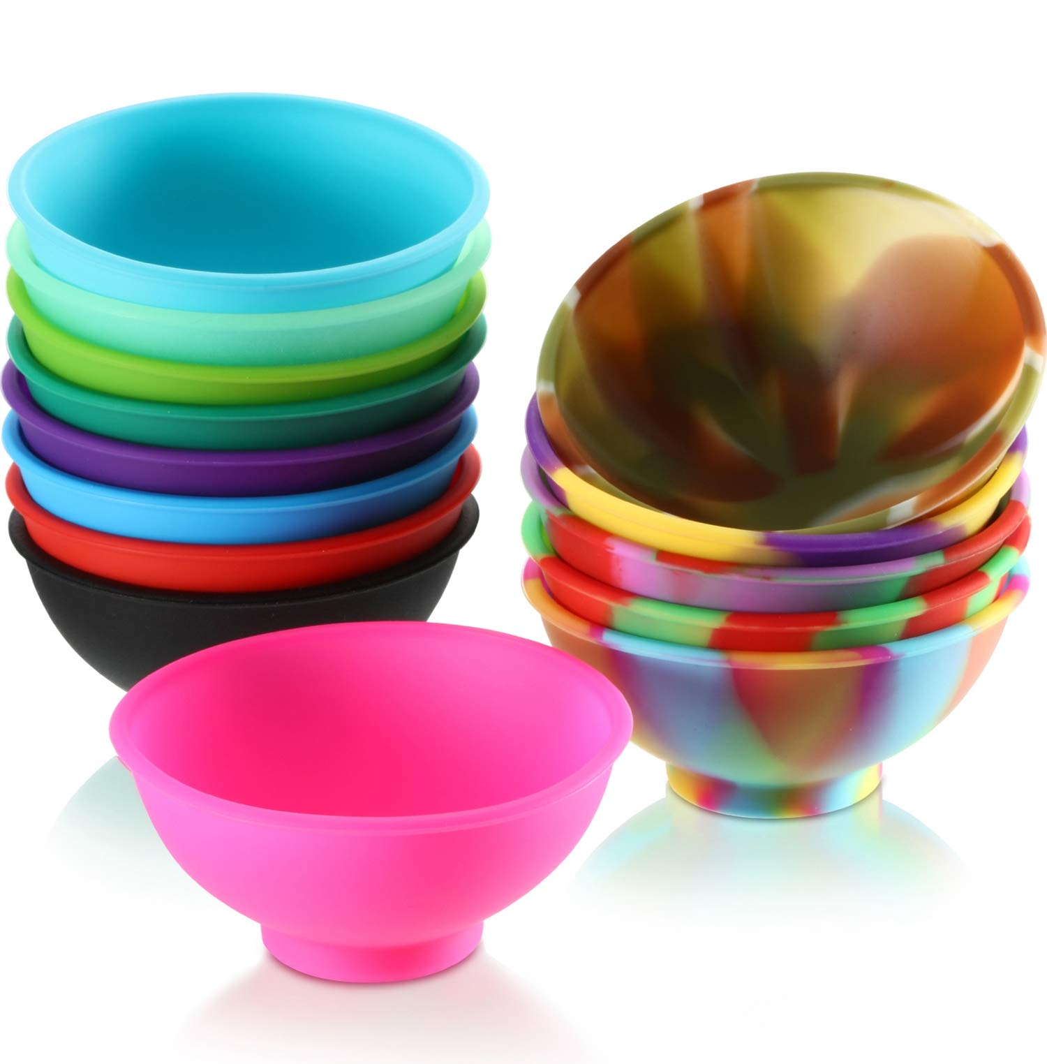 Boao 14 Pcs Mini Silicone Pinch Bowls 1.75 Ounce Small Dipping Ingredient Prep Bowls for Cooking Reusable Snack Serve Condiment Facial Mask Bowl for Sauce Nuts Appetizer DIY Craft
