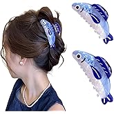 JINJUMEI 2Pcs Sardine Hair Claw Clips set, Fish Hair Clip, Ocean-Themed Hair Accessories for Women, Animal Acetate Claw Clips, Fish Claw Clip, Hair Accessories for Women and Girls