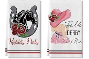 Artoid Mode Rose Lady Talk Derby to Me Kentucky Home Kitchen Dish Towels, 18 x 26 Inch Ultra Absorbent Coffee Tea Bar Hand Towels Bathroom Gift for Cooking Baking Set of 2