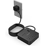 Power Strip with 3 USB 3 Outlet, Desktop Charging Station 5 ft Flat Plug Extension Cord, Small and Portable for Cruise Ship,