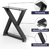 YheenLf Set of 2 Metal Table Legs 41.5 cm Z-Type Heavy Duty Black Industrial view 6