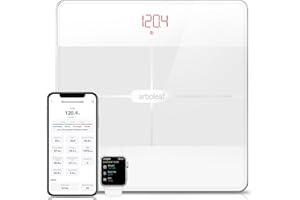 arboleaf Body Fat Scale, Smart Digital Bathroom Scale with Bluetooth, 14 Body Composition Metrics Including BMI & Muscle Mass, High-Precision Sensors, Sleek & Durable Design for Body Weight Tracking