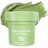 ZYGCDZ Holy Basil Bubble Deep Cleansing Mask with Carbonated Water for Pore Cleansing & Blackhead Removal, Korean Clay Bubble Wash-Off Facial Pack, 90g / 3.17 oz (01)