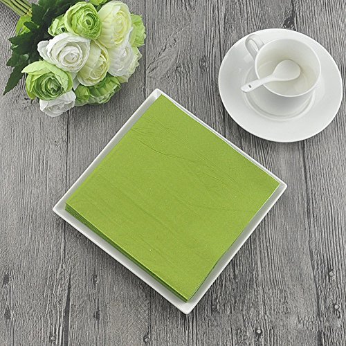 UPlama 5 colors 100Pcs Beverage Paper Napkins,2-Ply Paper Luncheon Napkins,12.8"12.8"Unfolded