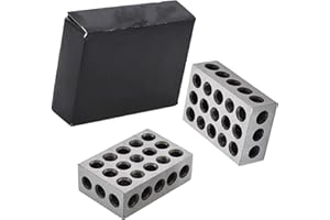 kimllier 1Pair 1 x 2 x 3 Inch Blocks 23 Holes Matched Pair Hardened Steel Accuracy Fit for Milling Machine