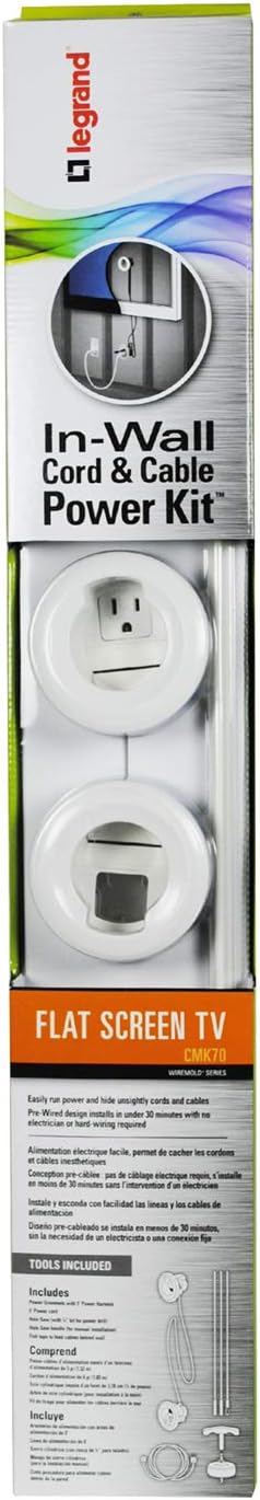 Legrand-Wiremold CMK70 Flat Screen TV Cord and Cable Power Kit: Home Audio & Theater