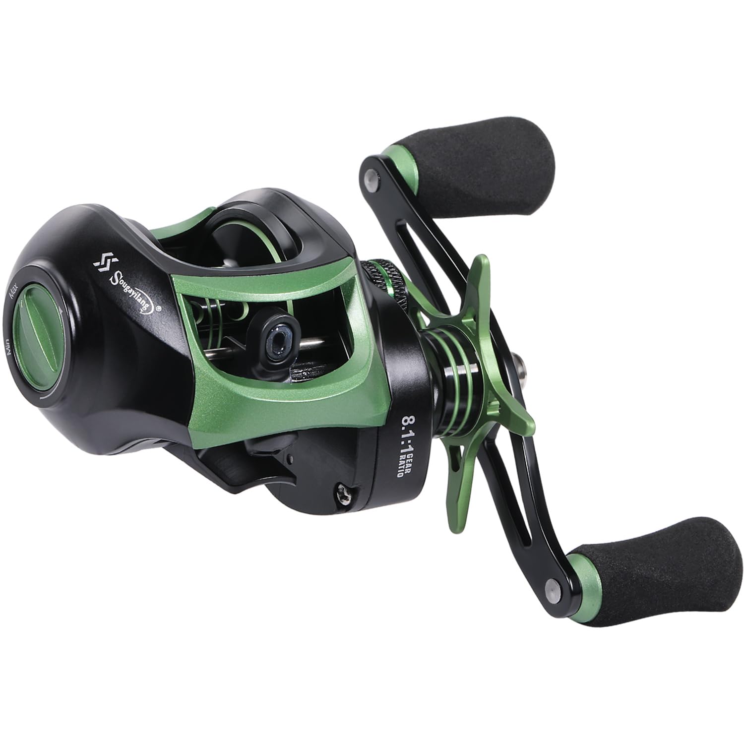 Sougayilang Fishing Baitcasting Reel, Baitcaster Fishing Reels with 9+1BB,Magnetic Braking System- Casting- Black- Left