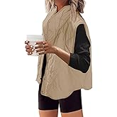 SENSERISE Womens Puffer Vest Quilted Vests Oversized Lightweight Outerwear Puffy Padded Jacket Winter Fall Outfits