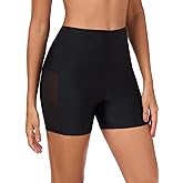 Ocean Blues Women's 5" High Waisted Swim Shorts Mesh Sides Board Shorts