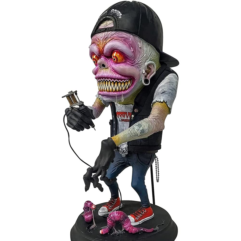 Tianbi Angry Big Mouth Statue, Horror Halloween Freak Figurines, Creative Home Alien Resin Ornament for Lawn Patio Balcony Porch Deck Outdoor