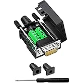 YIOVVOM DB9 Breakout Connector to Wiring Terminal RS232 D-SUB Male Serial Adapters Port Breakout Board Solder-Free Module wit