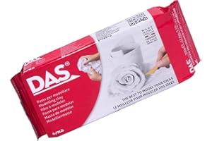 Prang DAS Air Hardening Modeling Clay, 1.1 Pound Block, White (387000)