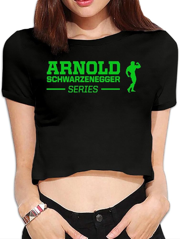 TLK Custom Women Arnold Schwarzenegger Series Logo Cotton Crop Top