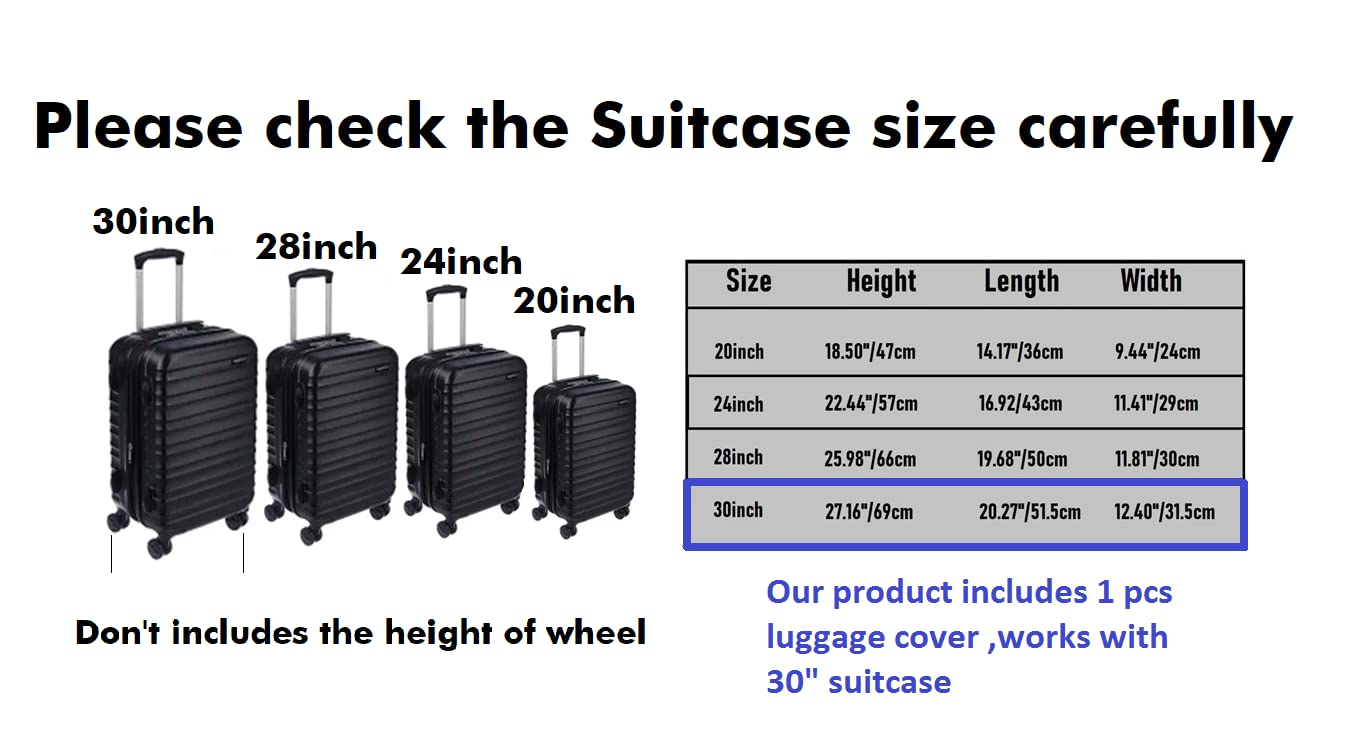 Clear PVC Suitcase Cover Protectors Transparent Luggage Cover Waterproof Wheeled Suitcase Dust Cover Dustproof Travel Luggage Sleeve Protector (30