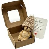 houlishu A Handmade Bear Wearing a hat, with an Encouraging Card Included in the Packaging. This Pocket-Sized Handmade Bear Brings Comfort to Adults&mdash;It's the for Loved Ones, Family, and Friends.
