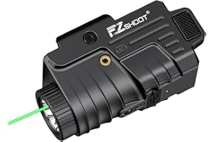 EZshoot 800 Lumens Pistol Light Laser Combo Rechargeable, Pistol Flashlight with Slidable Rail Compatible with Glock and Picatinny Rail, Tactical Flashlight with Green Laser Beam