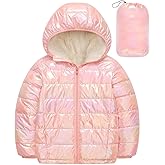 Lovekider 4-12 Years Girls Metallic Shine Hooded Puffer Jacket Packable Warmth Padded Winter Coat