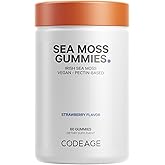 Codeage Irish Sea Moss Gummies Supplement - 300mg Irish Sea Moss 10:1 Extract - Delicious Strawberry Flavor - Vegan, Non-GMO, Gluten-Free - 60 Gummies