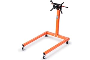 VEVOR Engine Stand, 1300 LBS Rotating Engine Stand with 360 Degree Adjustable Head, Steel Engine Block Stand with Tray, 4-Cas