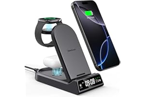 SwanScout Charging Staiton for Apple, SwanScout 702A, Portable 4 in 1 Wireless Charger for iPhone 16/15 /14/13/12/11 Series, 