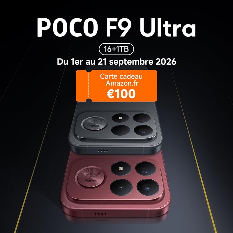 POCO F9 Ultra 5G, Smartphone 16+1 to, Noir, Batterie 8050 mAh, Charge 100 W