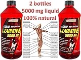 High Strength Liquid L-carnitine 5000 Orange Flavor Total 32 Onz 2 Bottles of 16 Oz Each One