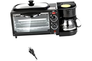 Bvdfgk Oven Breakfast Maker Breakfast Station Toaster with Lid 3 in 1 Toaster Oven Non Stick Griddle Mini Kitchen Breakfast M